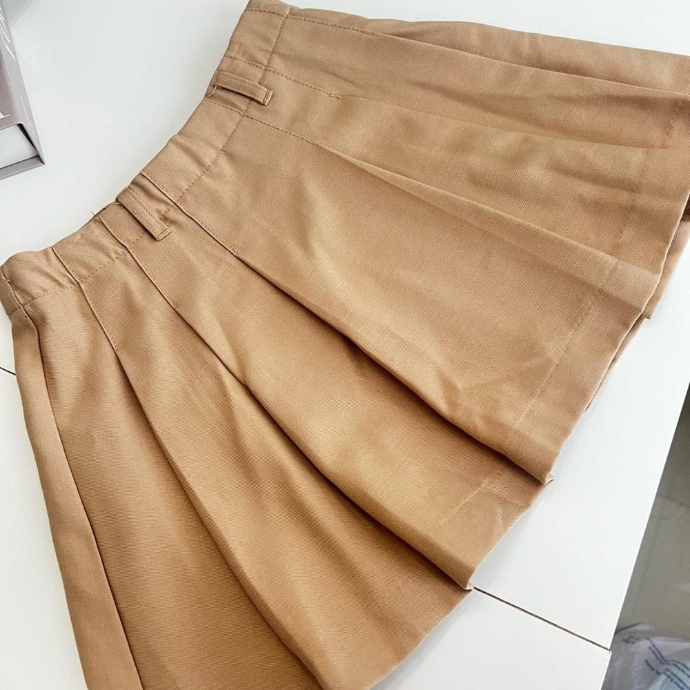 HM Girls Stylish Tan Pleated Skirt